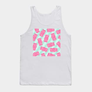 Pink and Mint Gummies Pattern Big Tank Top